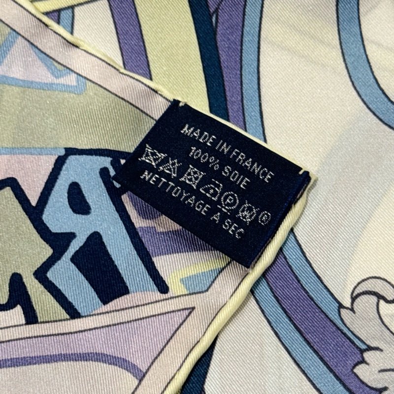 Hermes 愛馬仕 Washington’s Carriage 華盛頓馬車 淡紫色絲巾/140x140cm/全新閒置美品-6