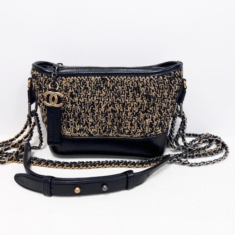 CHANEL 香奈兒黑色限定金絲流浪小號 28開-1