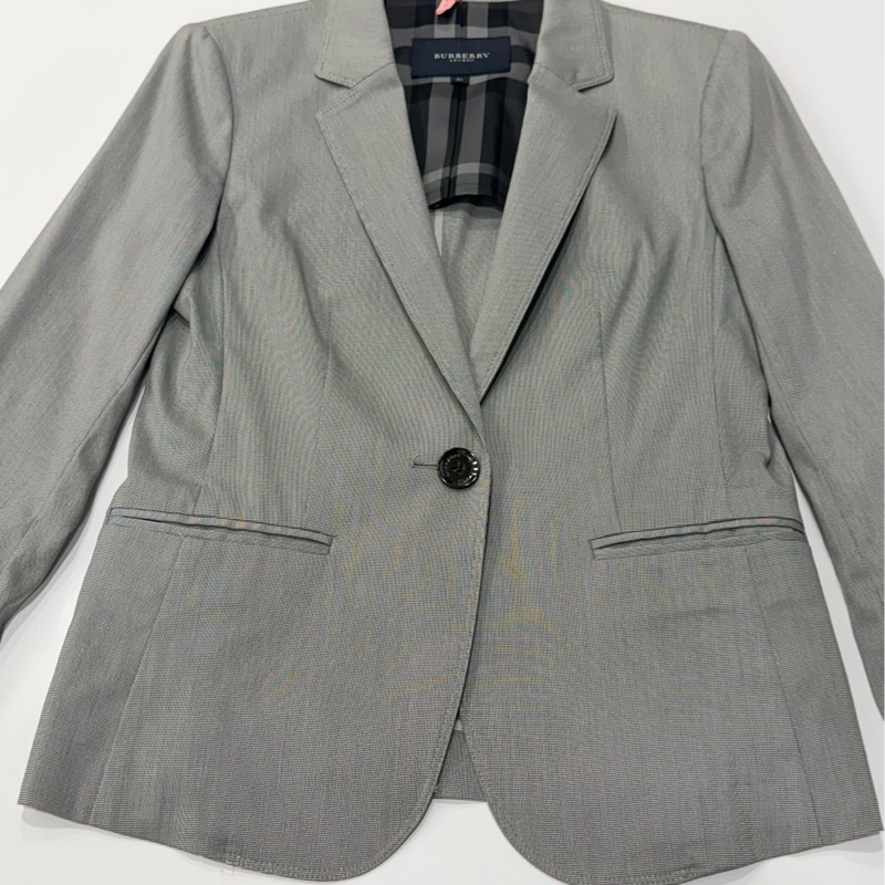 BURBERRY 倫敦 春夏款單扣西裝外套 有彈性-6