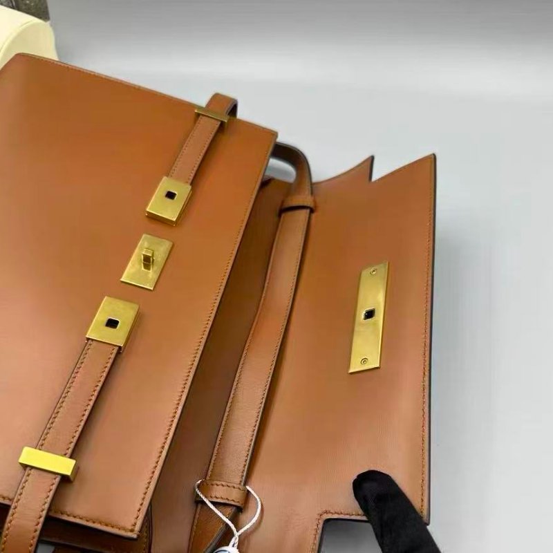 YSL 金棕曼哈頓中號牛皮手提肩背包29*21*8 98新配件塵袋-3