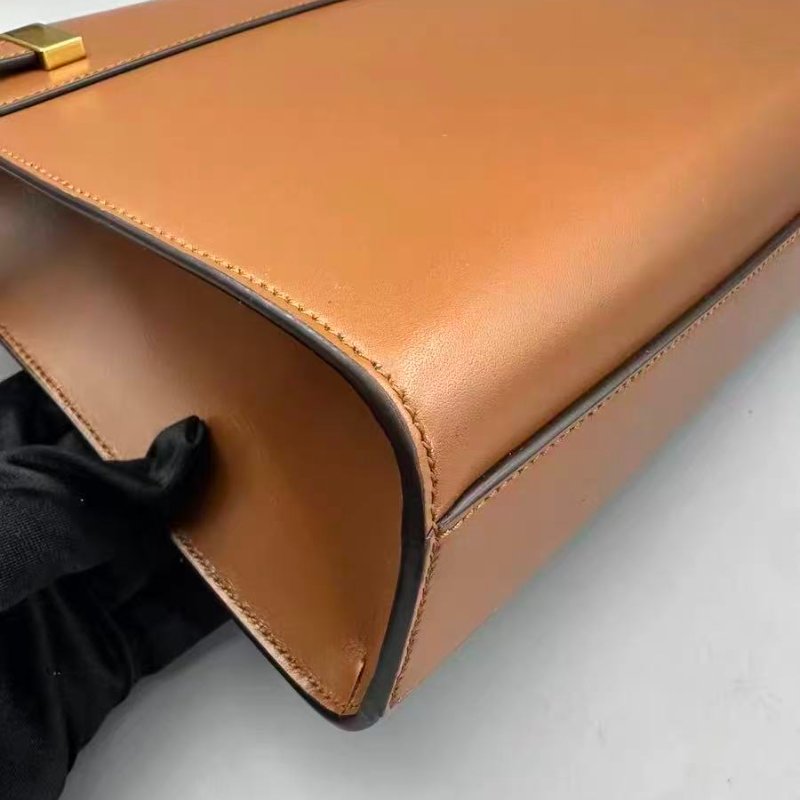 YSL 金棕曼哈頓中號牛皮手提肩背包29*21*8 98新配件塵袋-5