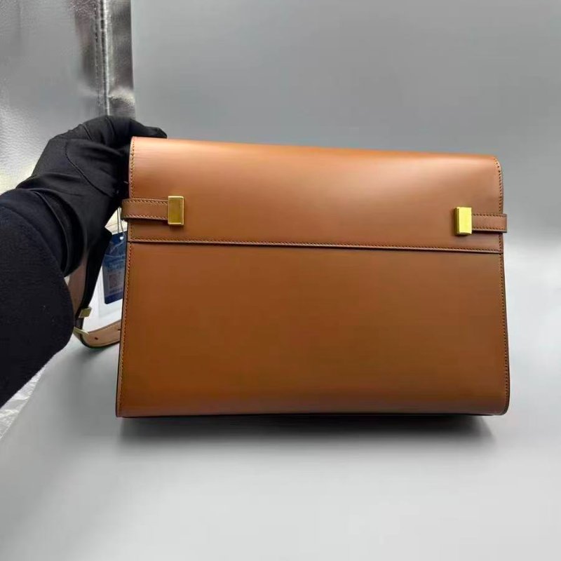 YSL 金棕曼哈頓中號牛皮手提肩背包29*21*8 98新配件塵袋-6