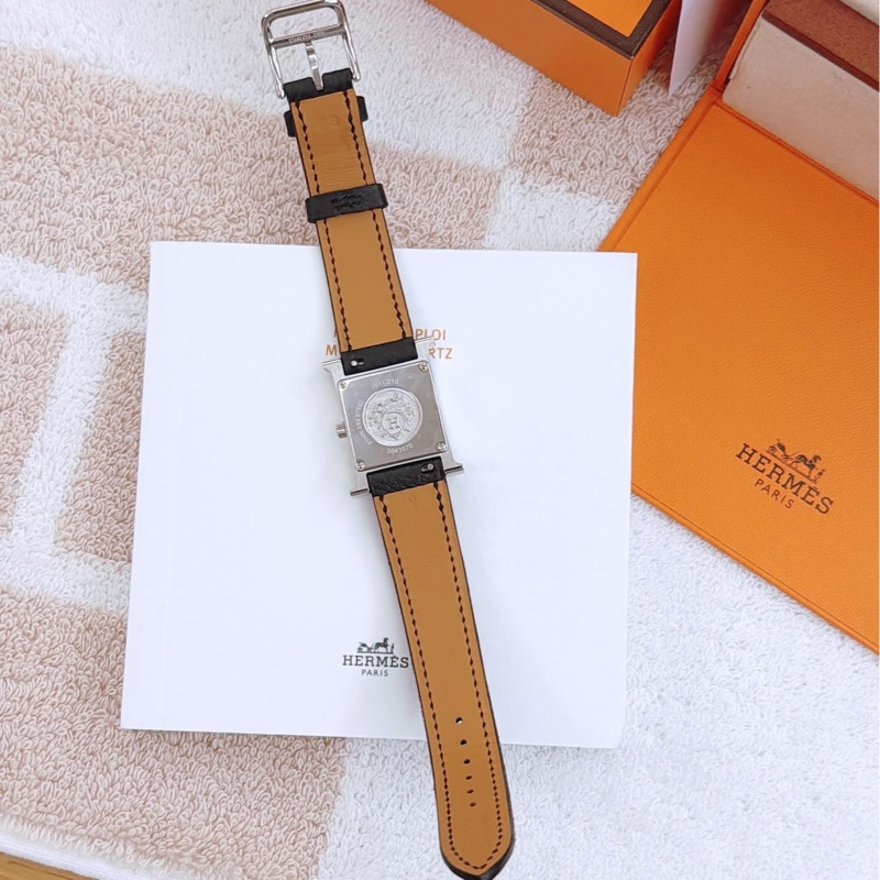Hermes 愛馬仕 經典Heure H 手錶/腕錶/黑銀款/25mm/全新閒置美品-3
