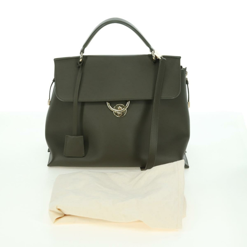 【日本直送】Salvatore Ferragamo Gancini Jet Set 手提包，皮革材質，卡其色/金色，正品，貨號 175123V-11
