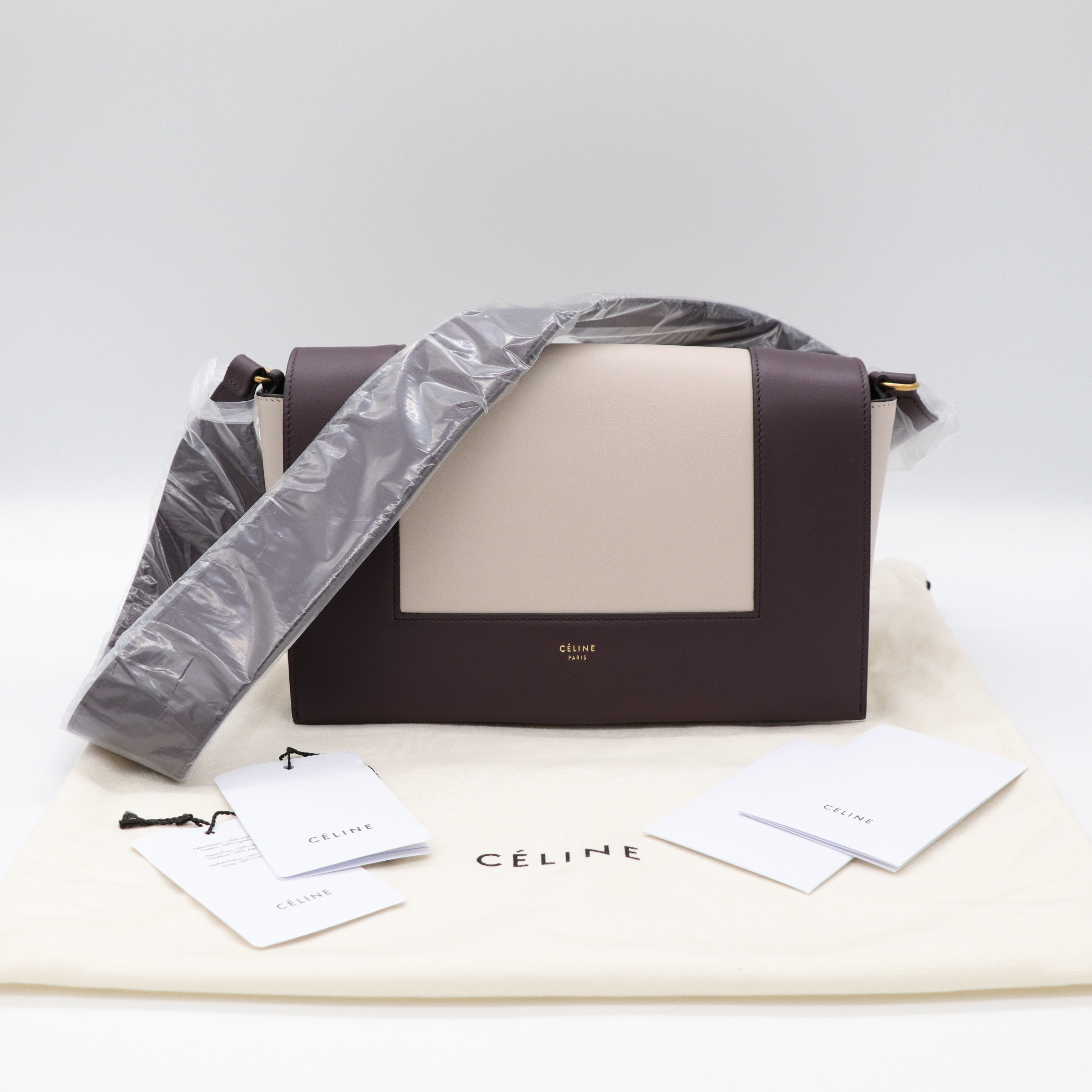 Celine Frame 撞色 小牛皮肩背包-0