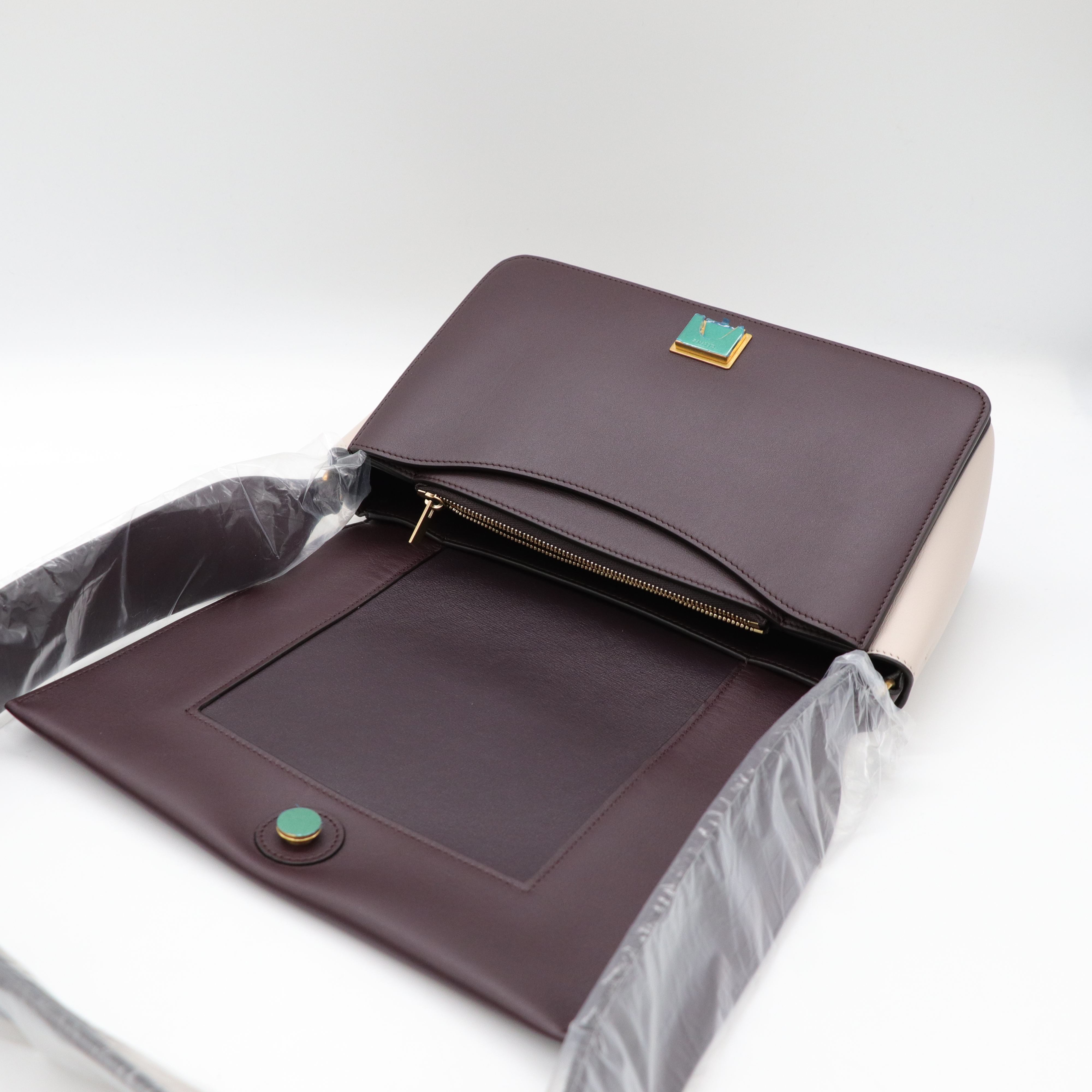 Celine Frame 撞色 小牛皮肩背包-6