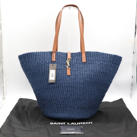 Saint Laurent 聖羅蘭 拉菲草 草編包 沙灘包