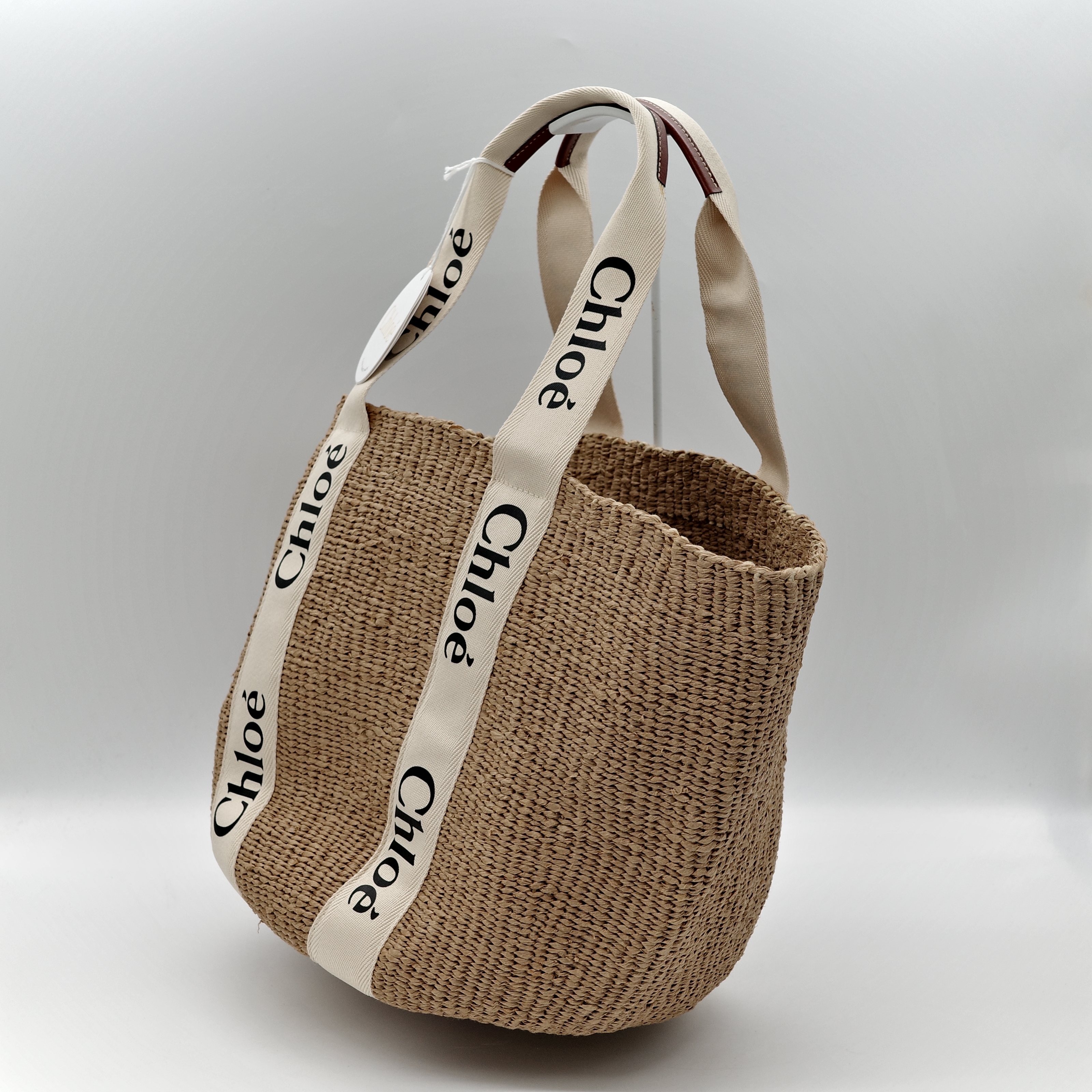 Chloé 蔻伊 Woody 大號 米白 草編包-3