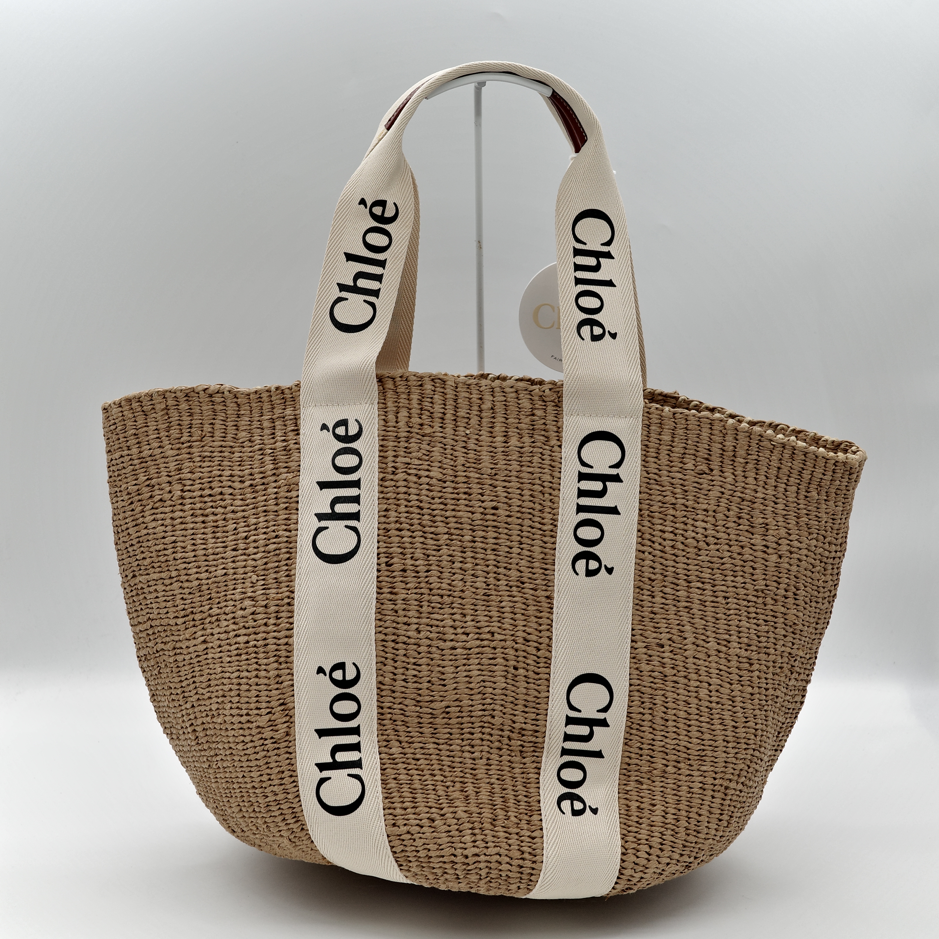 Chloé 蔻伊 Woody 大號 米白 草編包-4