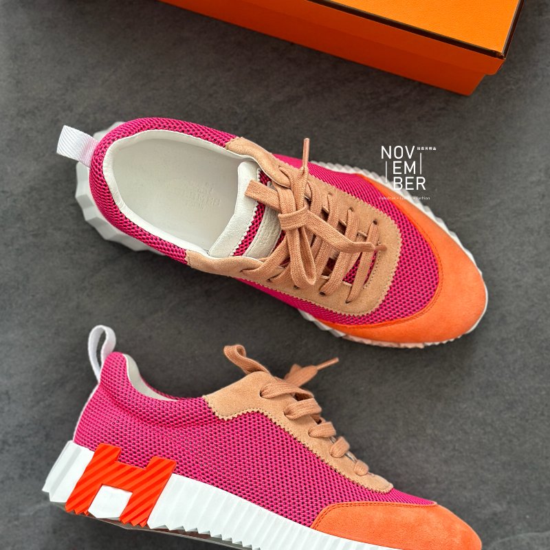 99新🩷 Hermès 愛馬仕 Bouncing 粉色球鞋-0