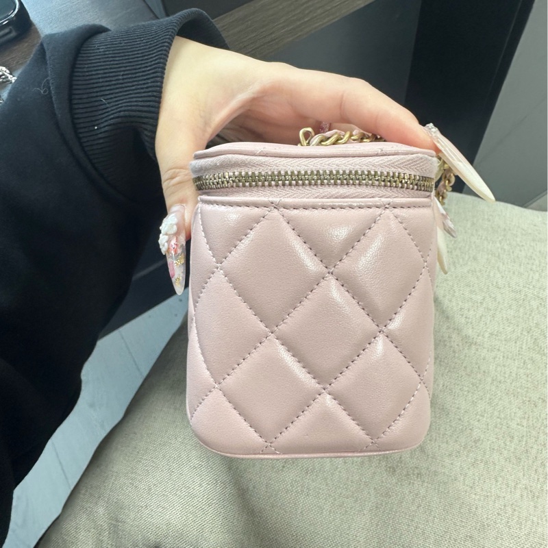 Chanel香奈兒 粉色金球長盒子 芯片款 97新-2
