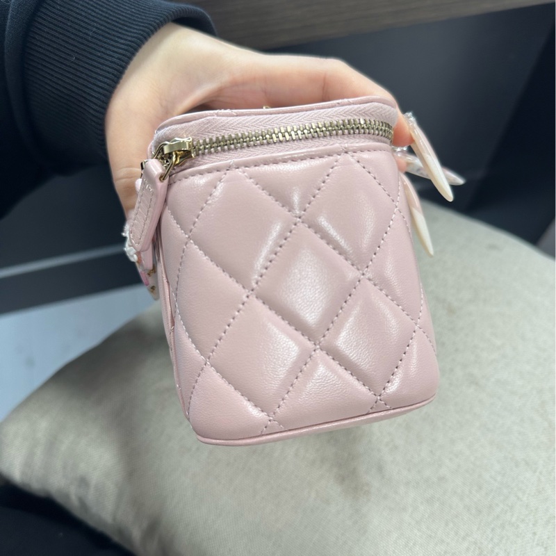 Chanel香奈兒 粉色金球長盒子 芯片款 97新-4