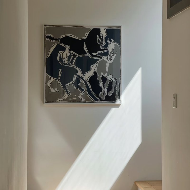 HERMES La Danse Des Chevaux 駿馬之舞絲巾 90 - 藍-1