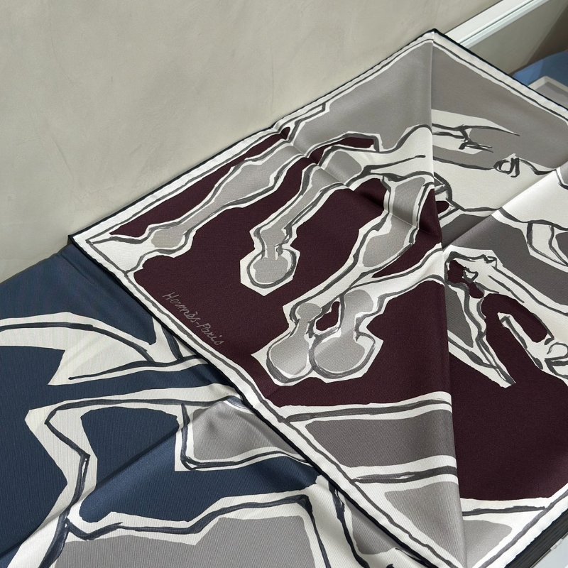 HERMES La Danse Des Chevaux 駿馬之舞絲巾 90 - 藍-5