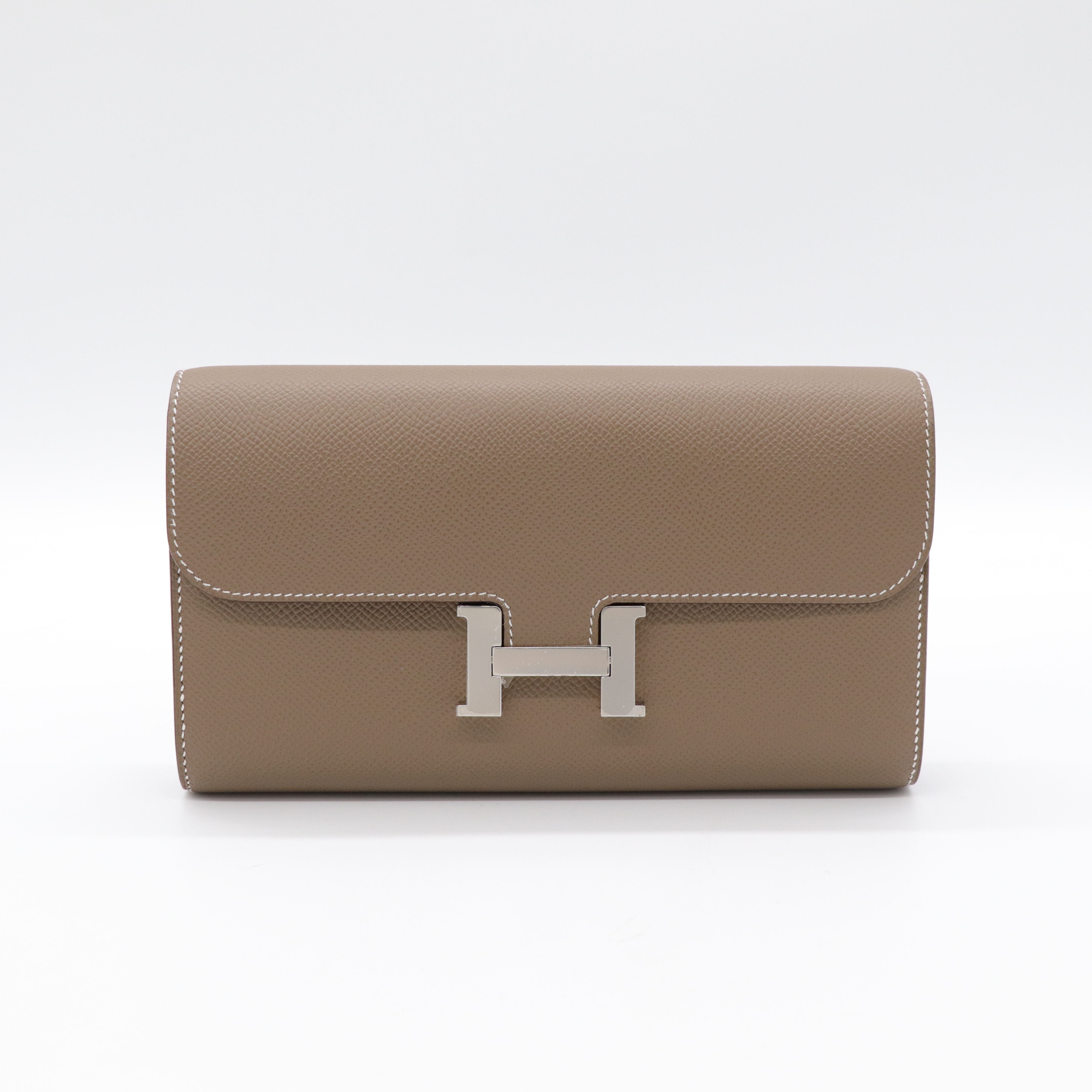 Hermès 愛馬仕 大象灰 牛皮 銀扣 康康 To go 手拿包 肩背包-1