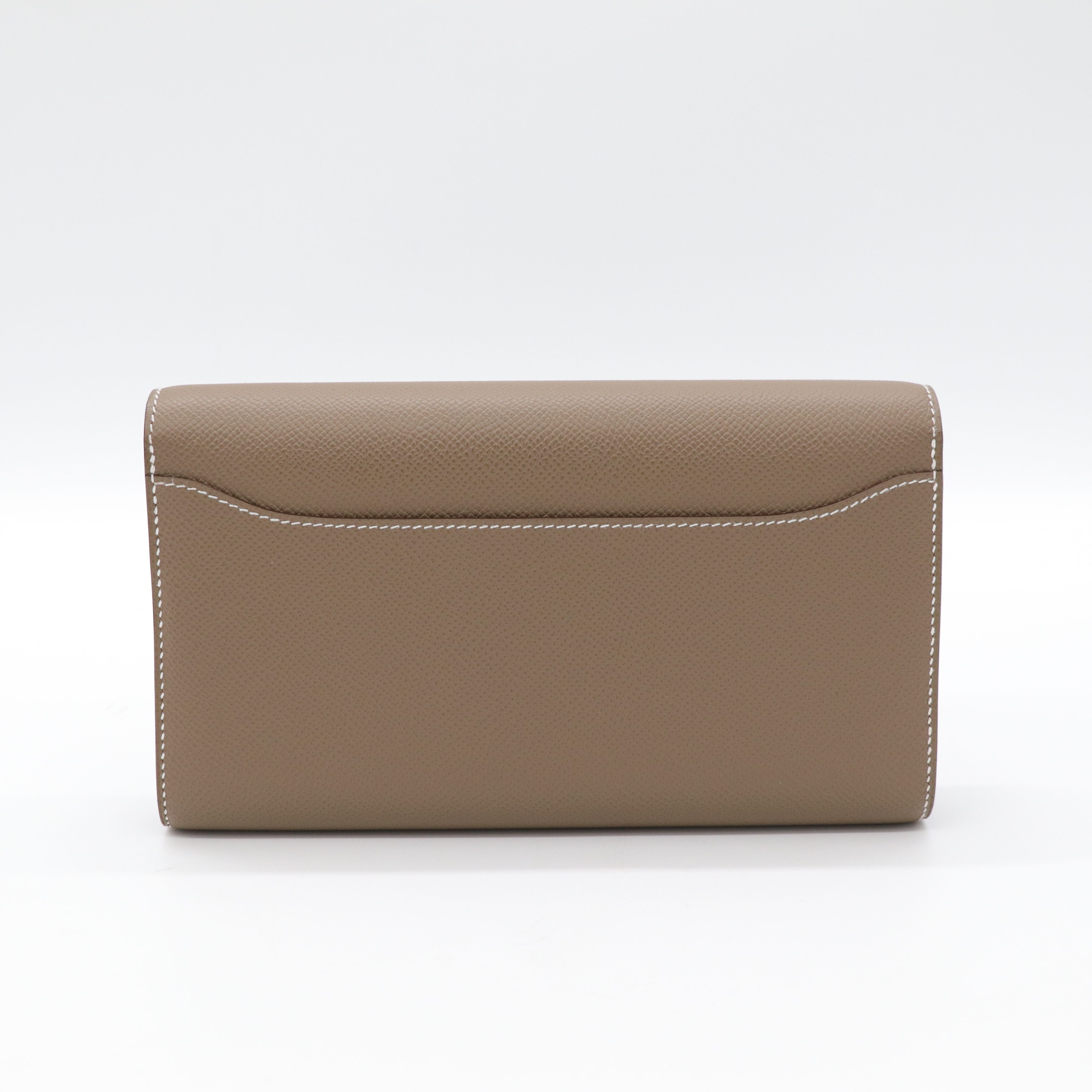 Hermès 愛馬仕 大象灰 牛皮 銀扣 康康 To go 手拿包 肩背包-4