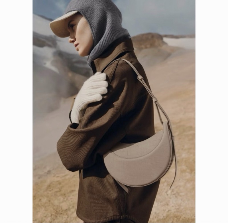 POLENE 月牙包  大象灰-3