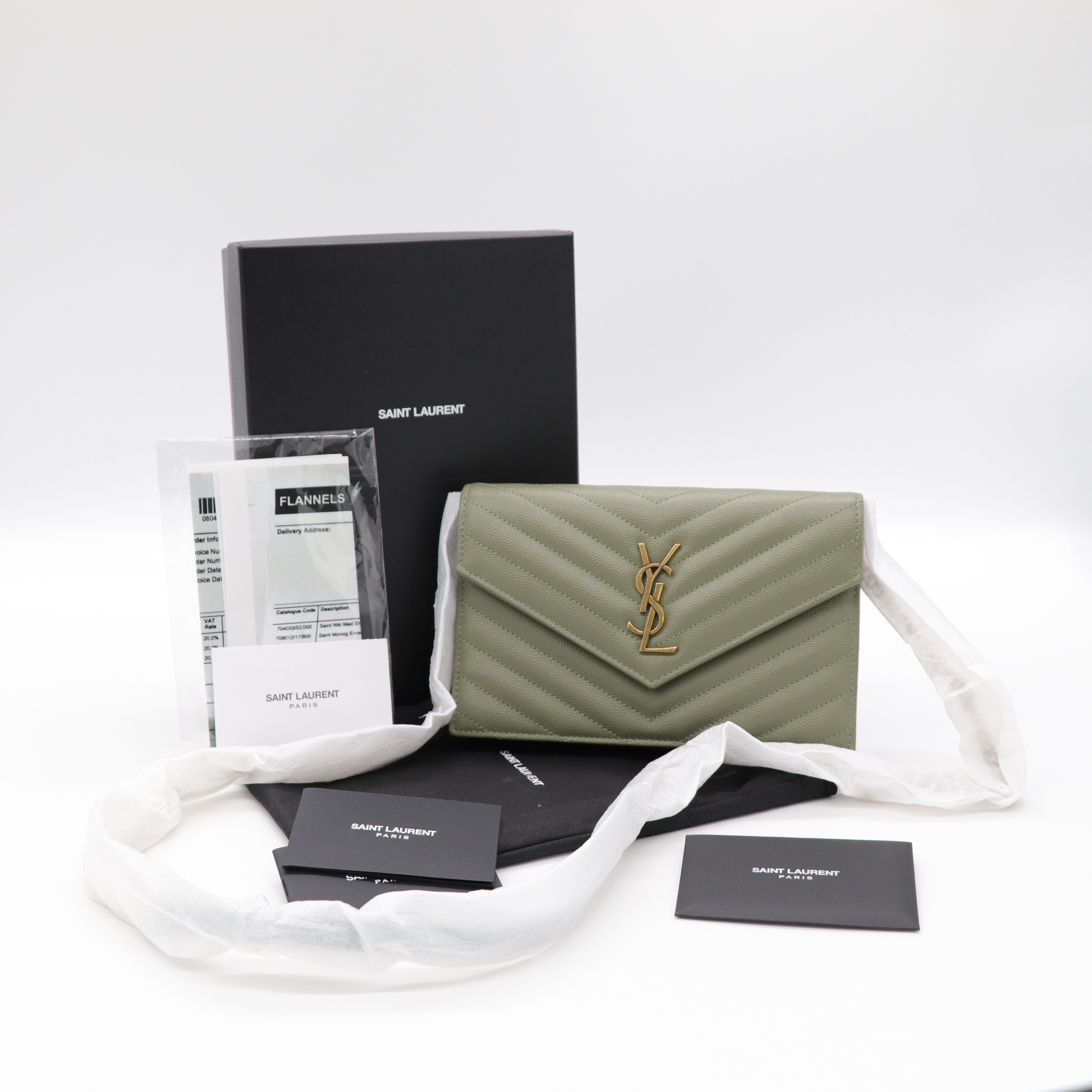 Saint Laurent 聖羅蘭 鼠尾草綠 WOC 信封包 斜背包-0