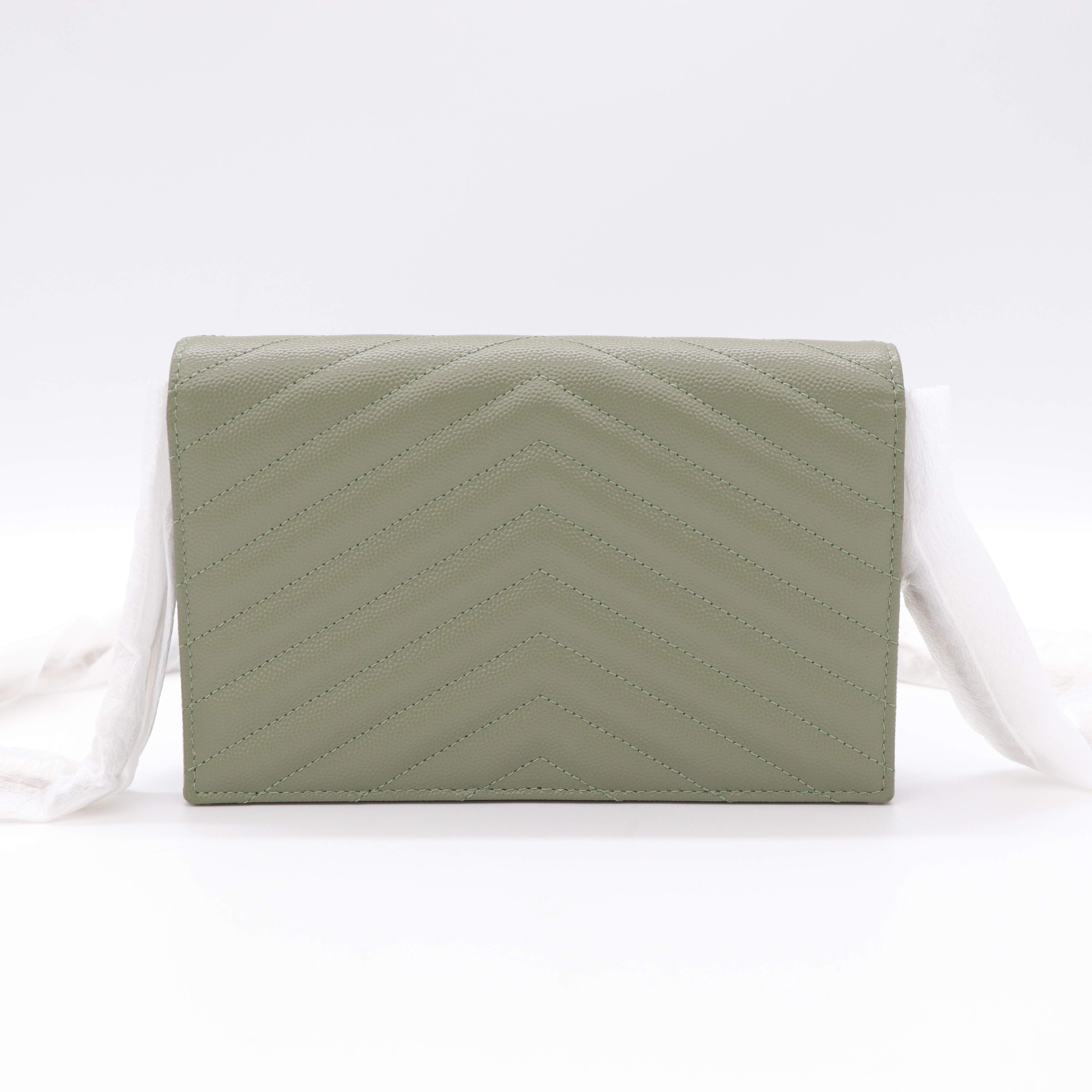 Saint Laurent 聖羅蘭 鼠尾草綠 WOC 信封包 斜背包-4