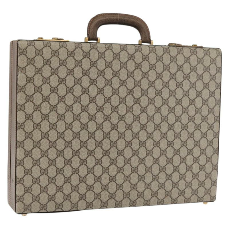 【日本直送】GUCCI GG Plus Supreme 公事包 PVC 米色 金色 正品 175778A-0