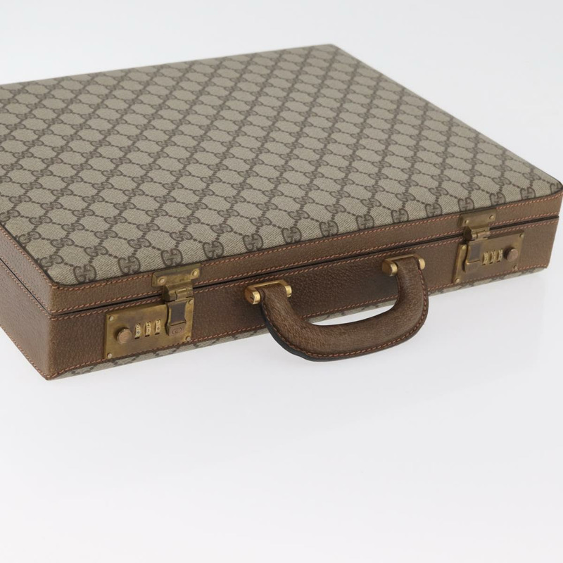 【日本直送】GUCCI GG Plus Supreme 公事包 PVC 米色 金色 正品 175778A-5