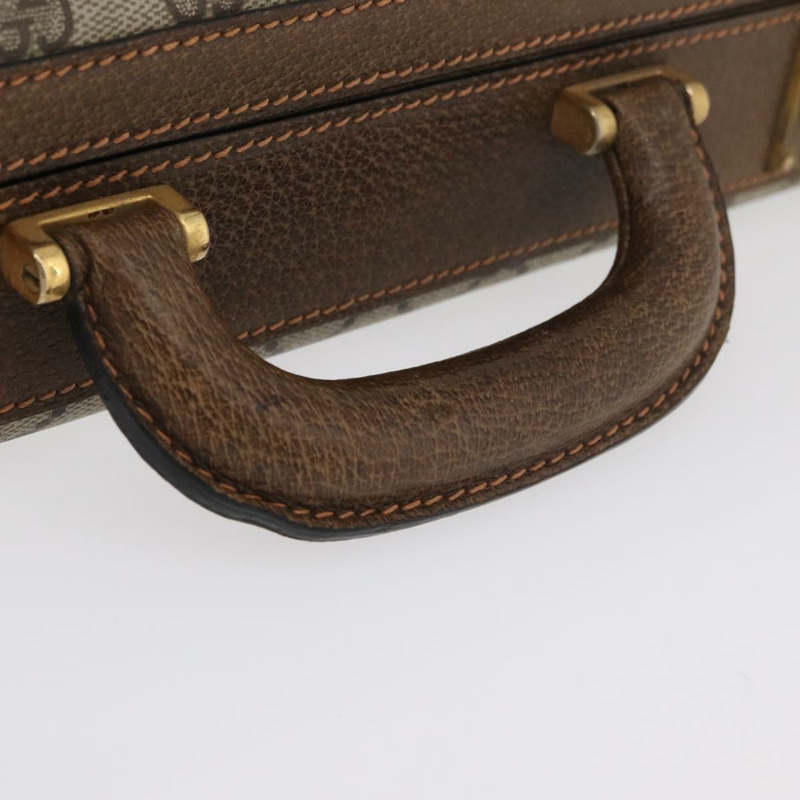 【日本直送】GUCCI GG Plus Supreme 公事包 PVC 米色 金色 正品 175778A-6