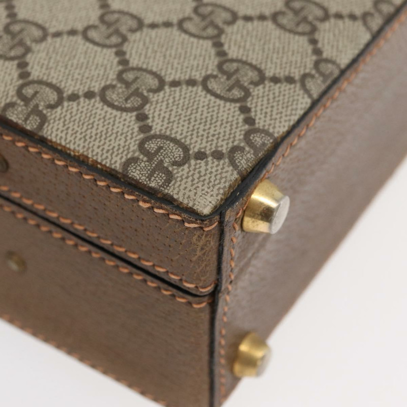 【日本直送】GUCCI GG Plus Supreme 公事包 PVC 米色 金色 正品 175778A-8