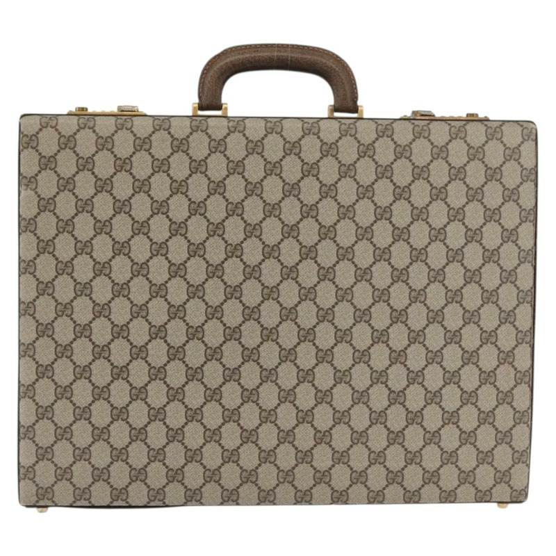 【日本直送】GUCCI GG Plus Supreme 公事包 PVC 米色 金色 正品 175778A-12
