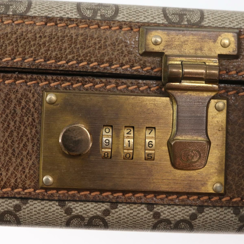 【日本直送】GUCCI GG Plus Supreme 公事包 PVC 米色 金色 正品 175778A-17