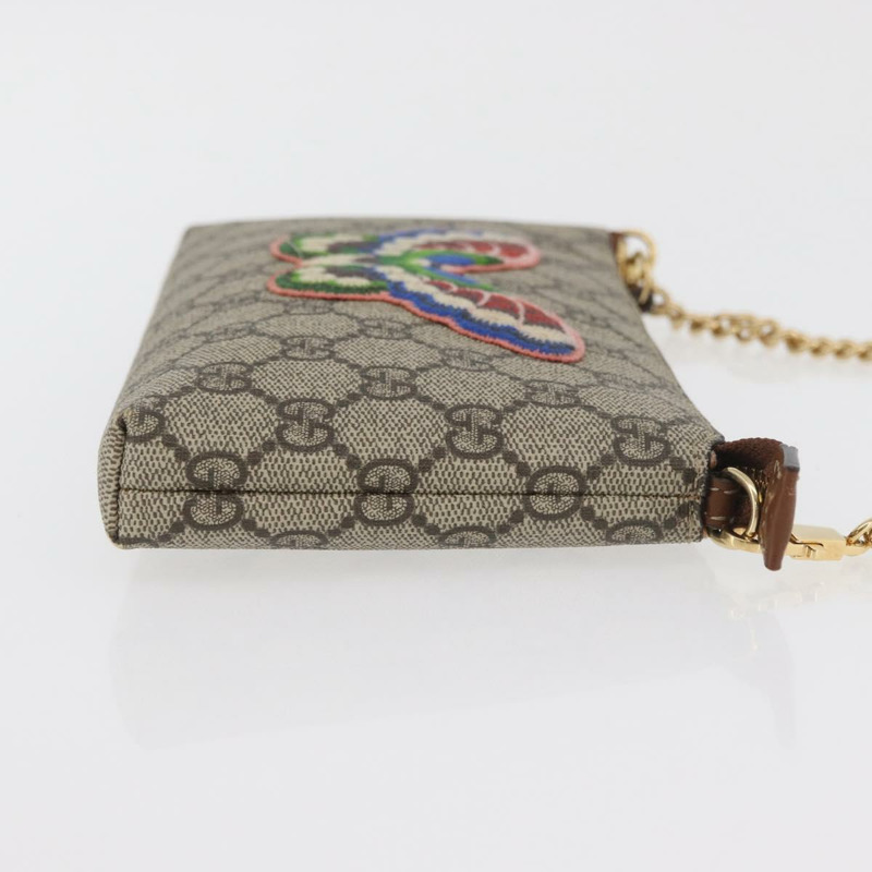 【日本直送】GUCCI GG Supreme 鏈條單肩包 PVC 米色 金色 456866 正品 176776A-2