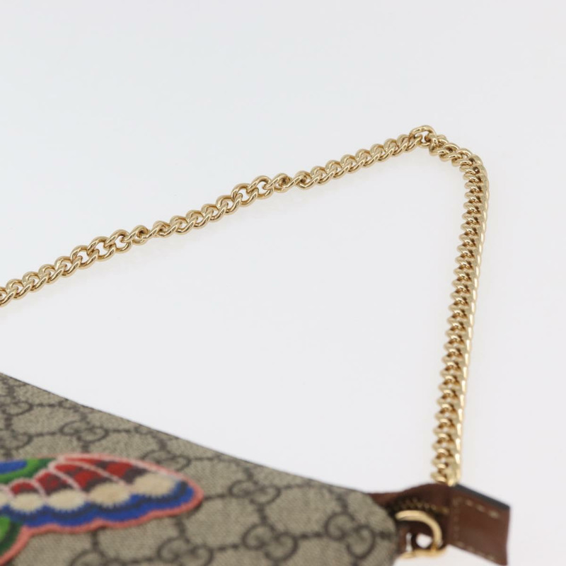 【日本直送】GUCCI GG Supreme 鏈條單肩包 PVC 米色 金色 456866 正品 176776A-7