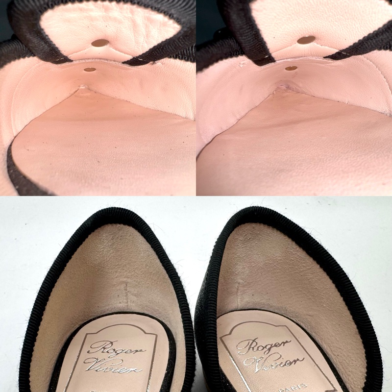 Roger Vivier 經典方扣黑色平底鞋 EU36-4