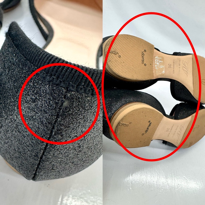 Roger Vivier 經典方扣黑色平底鞋 EU36-6