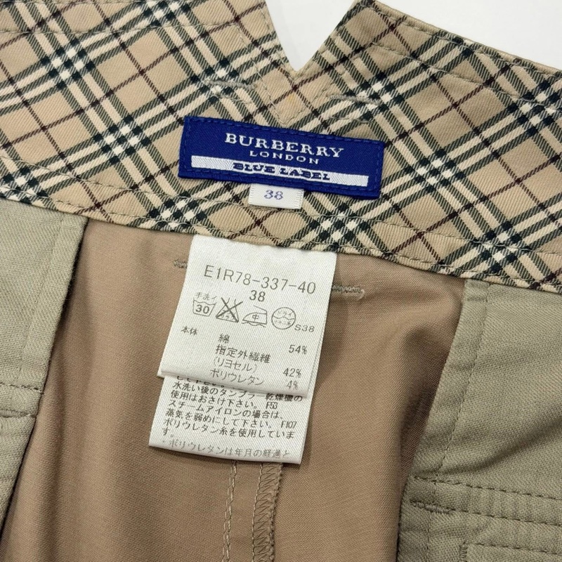 BURBERRY 藍標 反褶格紋戰馬老爺褲-9