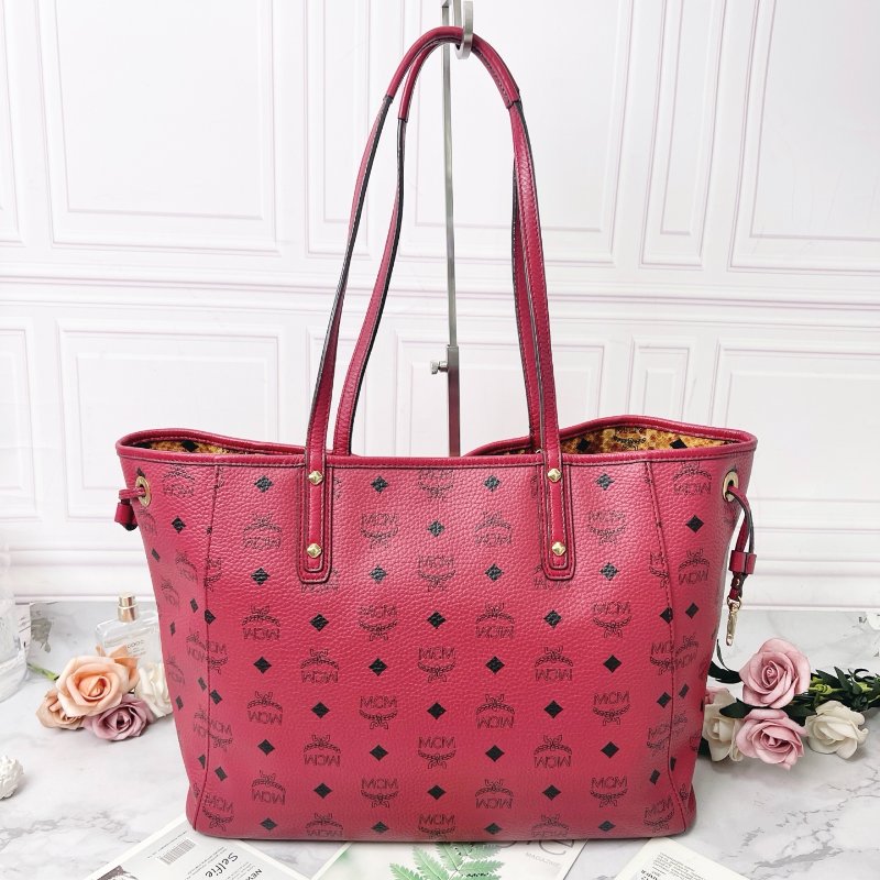 MCM 紅色托特包 37*27*16cm 98新配件塵袋-8