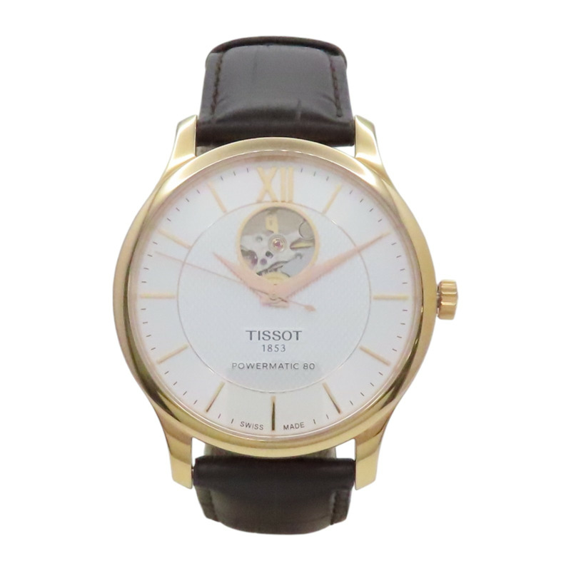 白色錶盤 皮帶 不鏽鋼 Tradition Powermatic 80 腕錶【TISSOT天梭】 T063.907A-0
