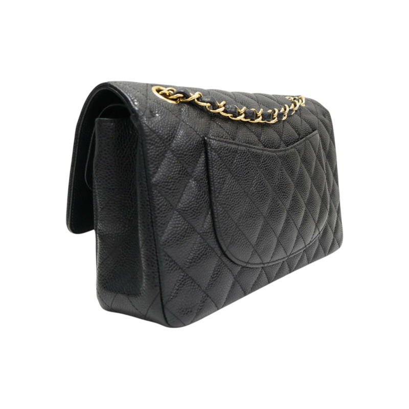 Classic Flap 黑色 荔枝紋牛皮 肩背包 無卡【CHANEL 香奈兒】 A01112-1