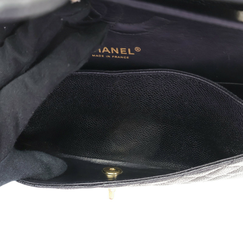 Classic Flap 黑色 荔枝紋牛皮 肩背包 無卡【CHANEL 香奈兒】 A01112-3