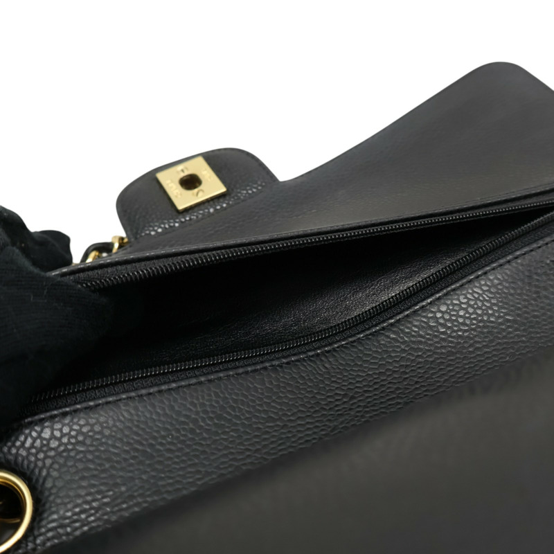 Classic Flap 黑色 荔枝紋牛皮 肩背包 無卡【CHANEL 香奈兒】 A01112-4