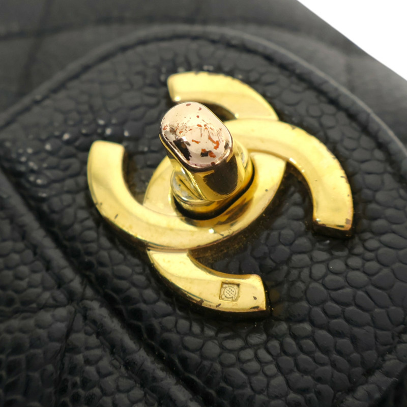 Classic Flap 黑色 荔枝紋牛皮 肩背包 無卡【CHANEL 香奈兒】 A01112-12