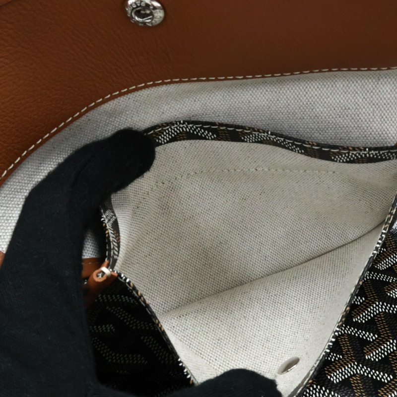 棕色 Goyardine 塗層帆布 Saint Louis PM 托特包 肩背包【GOYARD 高雅德】 STLOUIPMLTY09CL09P-3