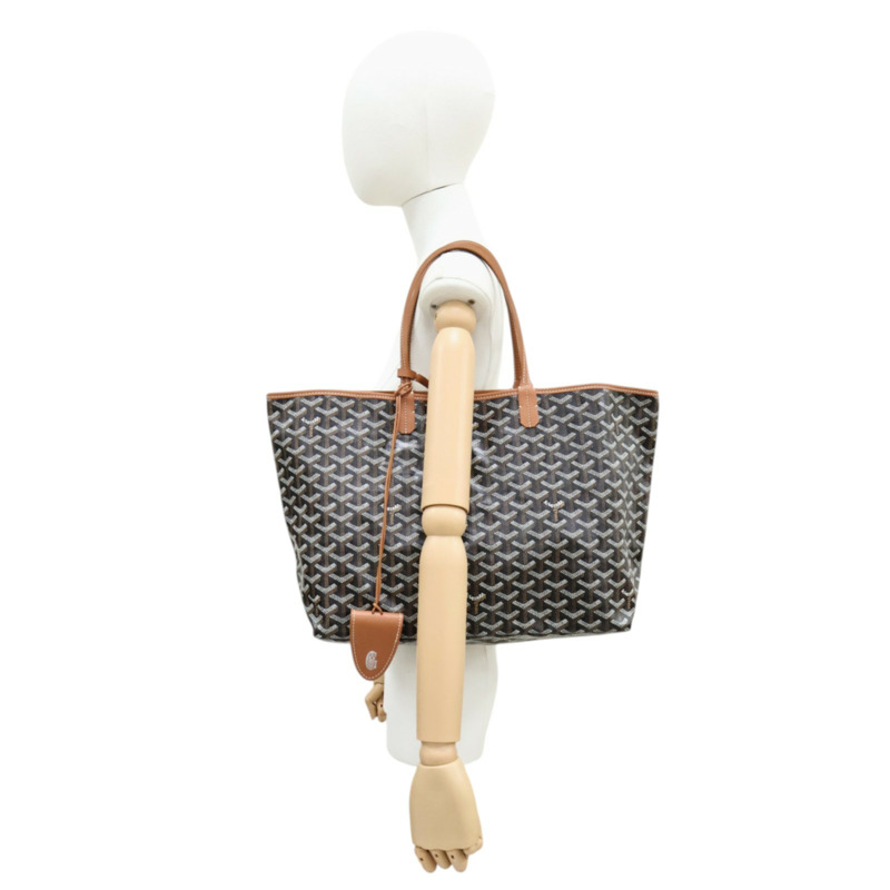 棕色 Goyardine 塗層帆布 Saint Louis PM 托特包 肩背包【GOYARD 高雅德】 STLOUIPMLTY09CL09P-7