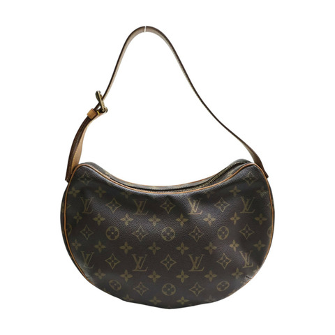 棕色 原花帆布 Croissant MM 肩背包【LOUIS VUITTON LV 路易威登】 M51152