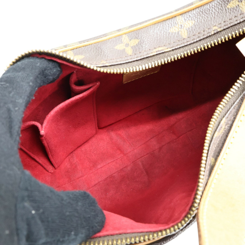 棕色 原花帆布 Croissant MM 肩背包【LOUIS VUITTON LV 路易威登】 M51152-2