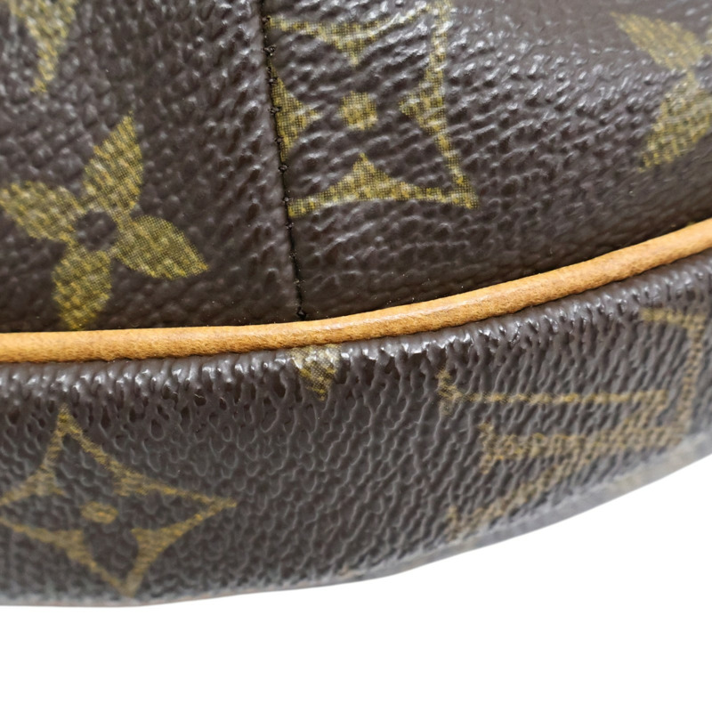 棕色 原花帆布 Croissant MM 肩背包【LOUIS VUITTON LV 路易威登】 M51152-10