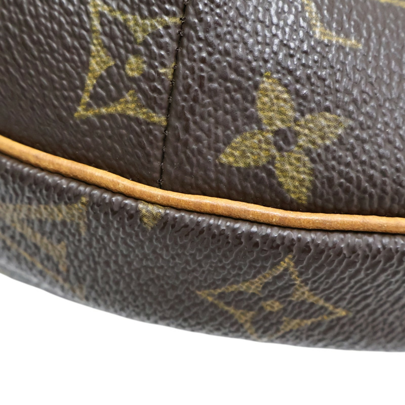 棕色 原花帆布 Croissant MM 肩背包【LOUIS VUITTON LV 路易威登】 M51152-11