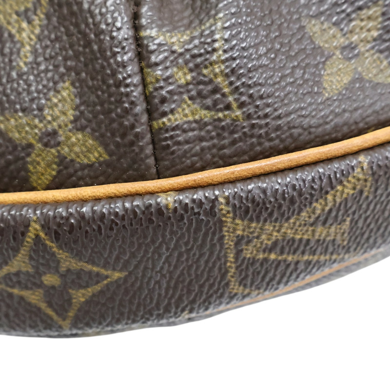 棕色 原花帆布 Croissant MM 肩背包【LOUIS VUITTON LV 路易威登】 M51152-12