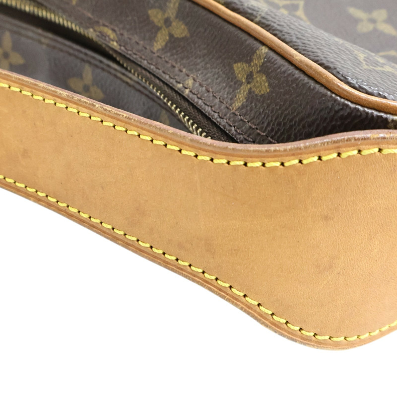 棕色 原花帆布 Croissant MM 肩背包【LOUIS VUITTON LV 路易威登】 M51152-14