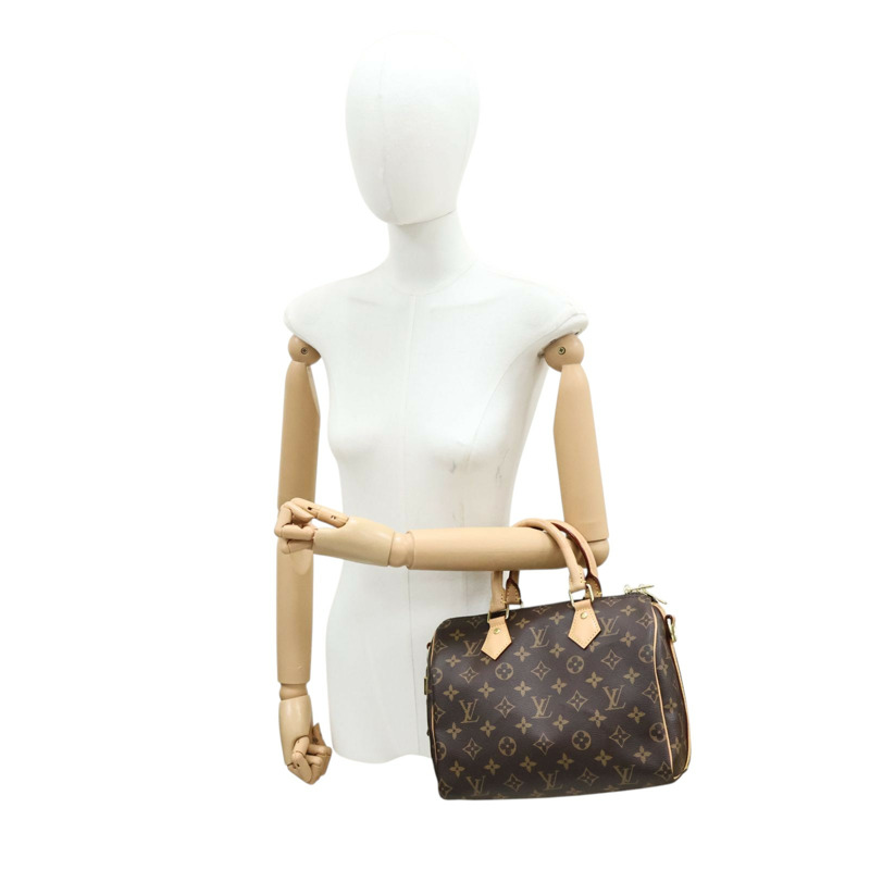 棕色 原花帆布 Speedy Bandouliere 25 两用包【LOUIS VUITTON LV 路易威登】 M41113-4