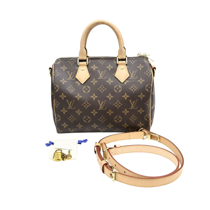 棕色 原花帆布 Speedy Bandouliere 25 两用包【LOUIS VUITTON LV 路易威登】 M41113-6